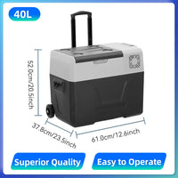 Réfrigérateur de Voiture Podofo 30 L 40 L 50 L Glacière à Compresseur sur Roulettes 12/24 V