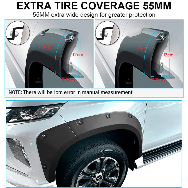 Élargisseurs d'Ailes Mitsubishi L200 Triton 2019-2023 Double Cabine Kit 4 Pièces