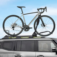 Porte-Vélo de Toit Pliable avec Support Vertical et Double Verrouillage Réglable de 75 à 98 cm pour SUV et Monospaces