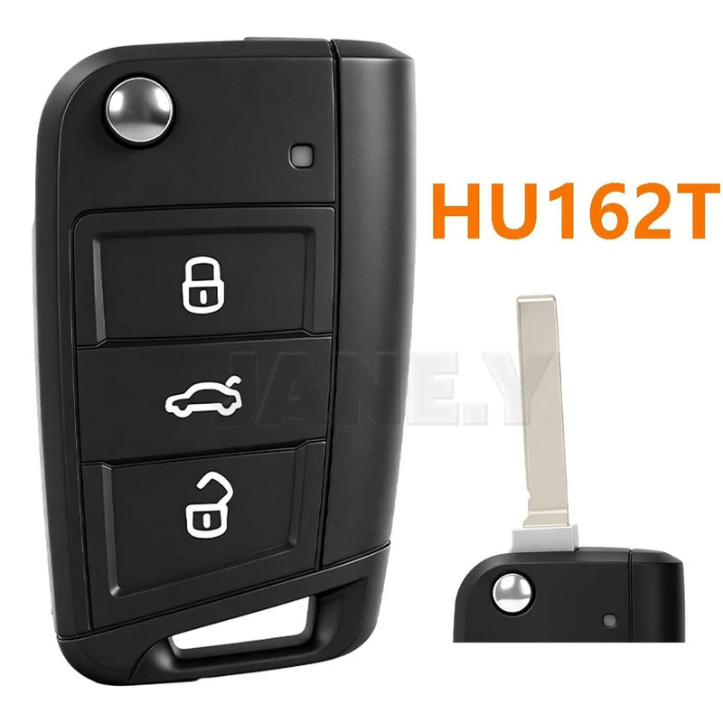 Coque de Clé Volkswagen Golf 7 Polo Tiguan Touran Seat Skoda MQB 3 Touches HU66 ou HU162T