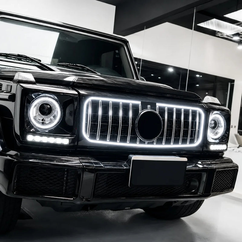 Calandre Avant Style GT R Panamericana LED Mercedes-Benz Classe G W463 1990-2018 Noir Brillant