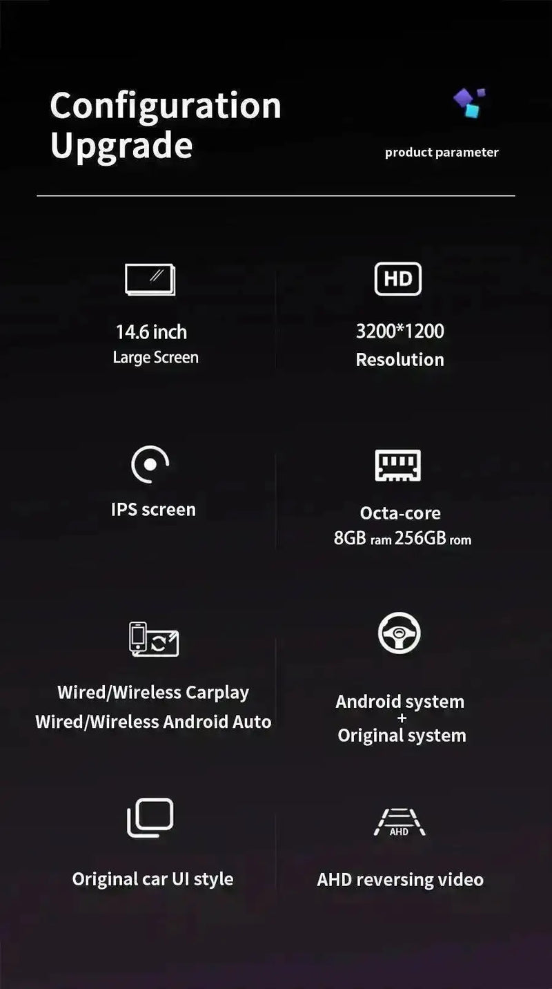 Autoradio Android 14 Mercedes-Benz GLC X253, C et Classe V W447 2015-2021 Écran 14,6 pouces CarPlay 4K