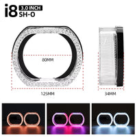 Anneaux Angel Eyes LED RGB DRL Universels 2,5 et 3 Pouces