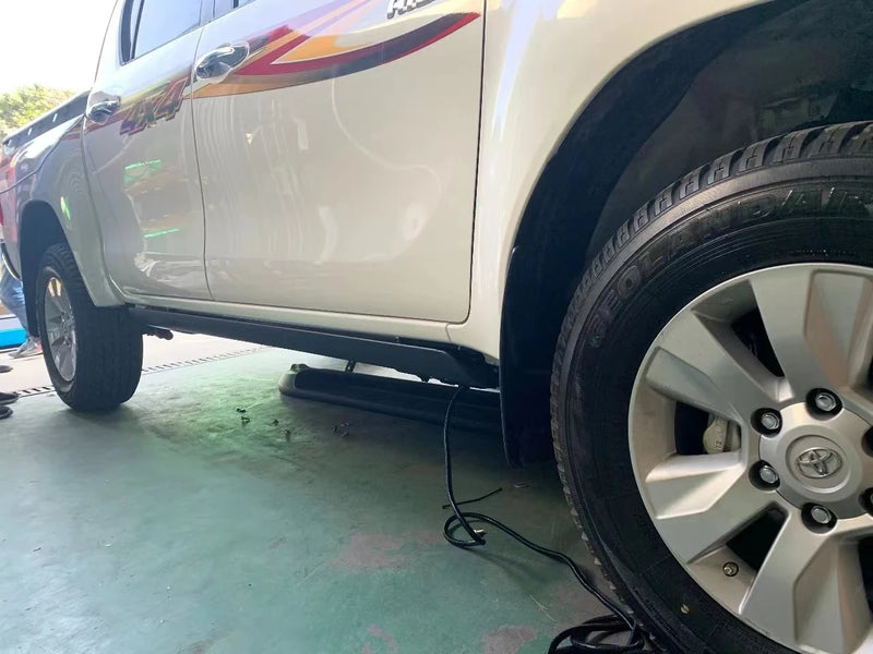 Marchepieds Électriques Toyota Hilux Revo Vigo Aluminium Rétractables Latéraux