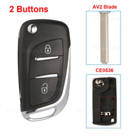 Coque de Clé Peugeot 207 307 308 508 Citroën C3 C4 Télécommande à Rabat 2 ou 3 Touches