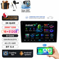 Autoradio Android 15 Ford Everest et Ranger 2015-2018 CarPlay Sans Fil GPS 4G