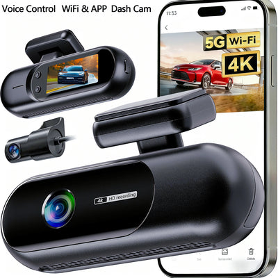 Dashcam 4 Canaux 4K WiFi Avant Arrière Intérieur