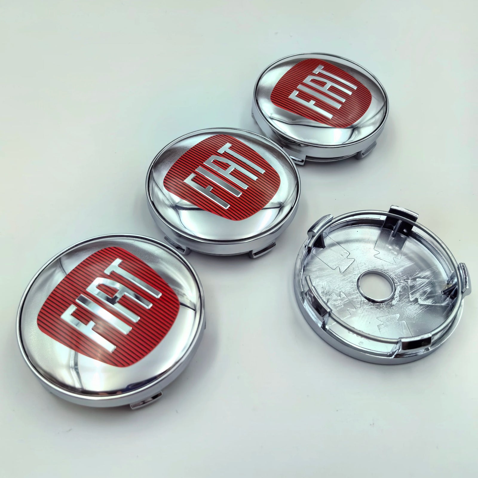 Cache-Moyeux Fiat 60mm Emblème Argent et Noir