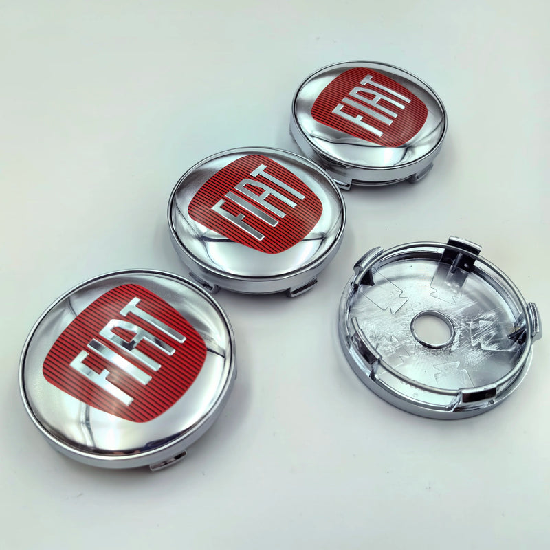 Cache-Moyeux Fiat 60mm Emblème Argent et Noir