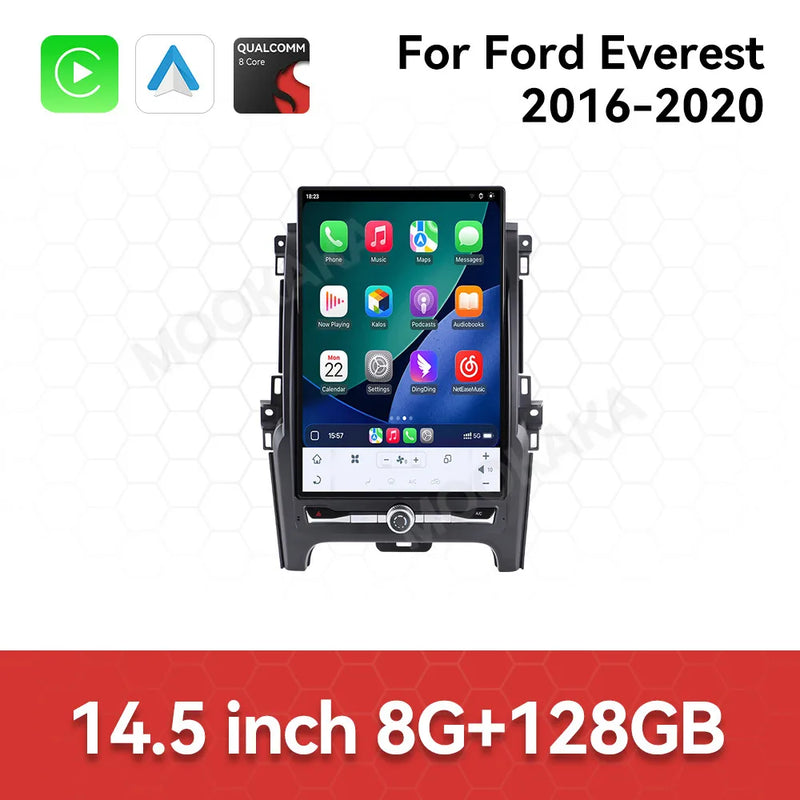 Autoradio Android 14 Ford Ranger Everest 2015-2021 Écran Vertical 12,1 pouces CarPlay GPS