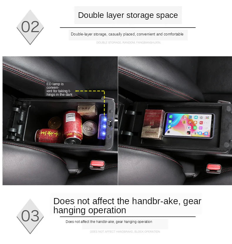 Accoudoir Peugeot 308 T7 SW 2008-2012 Citroën C4 2011 Cuir avec Rangement et Prise USB
