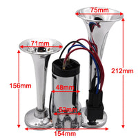 Klaxon à Air Double Trompette Compresseur 12V Universel