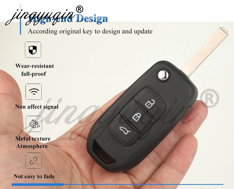 Coque de Clé Renault Pliable Modifiée 2 ou 3 Touches Clio Mégane Duster Kangoo Twingo Sandero Logan Vivaro