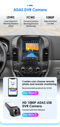 Autoradio Android Ford Ranger 2012-2015 Écran Vertical 9,7 Pouces CarPlay Sans Fil GPS DSP