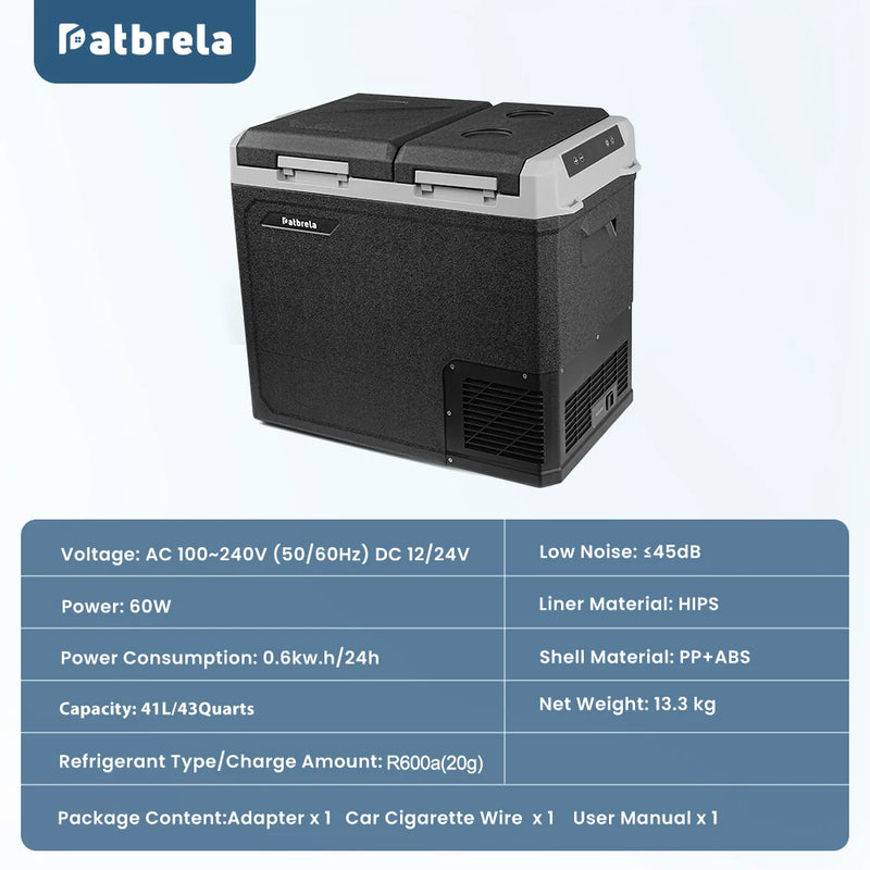 Réfrigérateur de Voiture Patbrela 20 L 40 L 45 L Compresseur 12/24 V avec Contrôle par Application