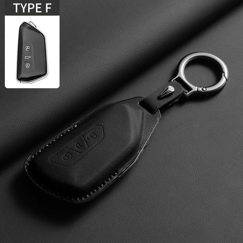 Étui de Protection Clé Cuir Volkswagen Golf 8 ID.3 ID.4 Skoda Octavia 4 Seat Leon 4 Cupra Formentor
