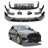 Kit Carrosserie Carbone Style YCK Audi Q5 SQ5 2021-2023 : Lèvre de Pare-Chocs, Diffuseur Arrière et Embouts d'Échappement