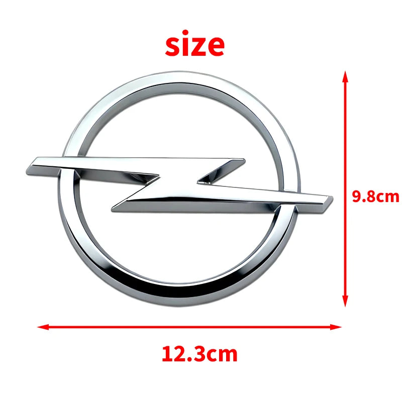 Emblème Logo Opel 145 mm en ABS Noir ou Argent pour l'Avant et l'Arrière Astra Insignia Corsa Zafira