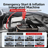 Booster de Batterie Voiture 600 A 10 000 mAh avec Compresseur 23 L/min