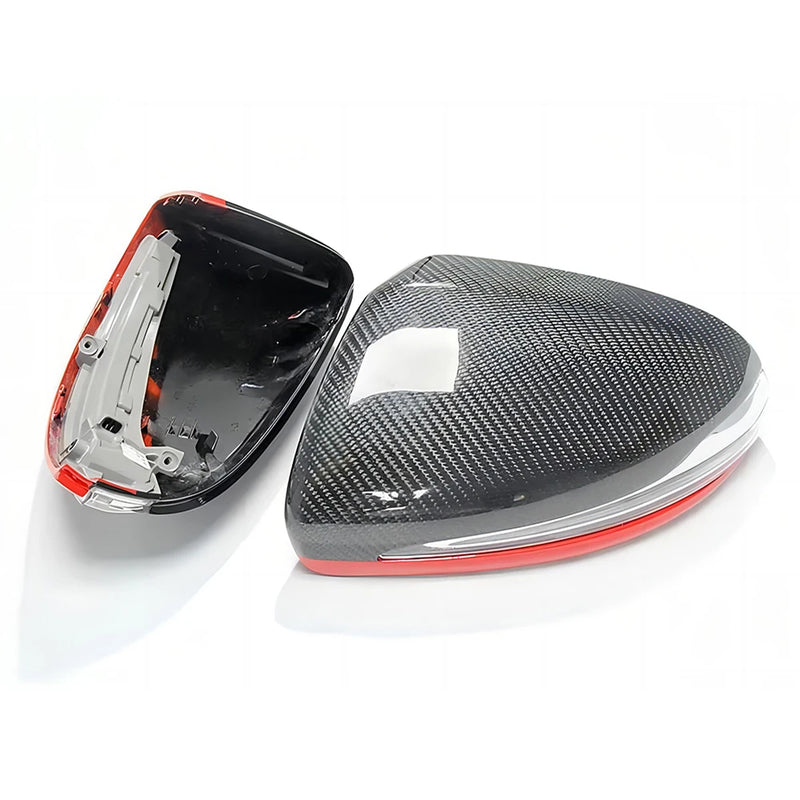 Coque de Rétroviseur Mercedes GLC X253, EQA, EQB X243, EQC N293 en Carbone Véritable de Remplacement, Sec, Forgé ou Liseré Rouge