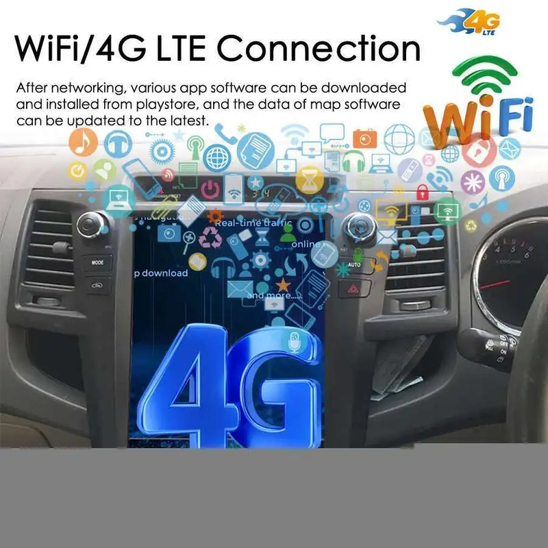 Autoradio Android 14 Écran Vertical Toyota Fortuner et Hilux 2005-2014 CarPlay GPS 4G