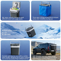 Glacière Électrique Voiture 24 L 12 V 220 V Froid et Chaud