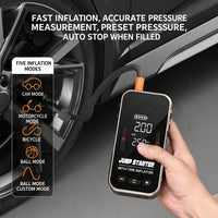 Booster de Batterie Voiture 600 A 10 000 mAh avec Compresseur 23 L/min
