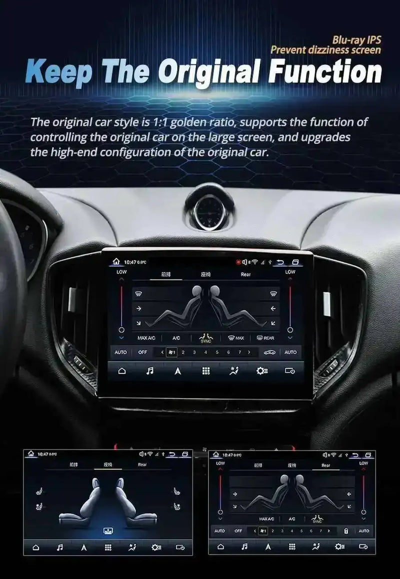 Autoradio Android Maserati Ghibli 2014-2020 Écran QLED 10 pouces CarPlay 4G Version Best GPS