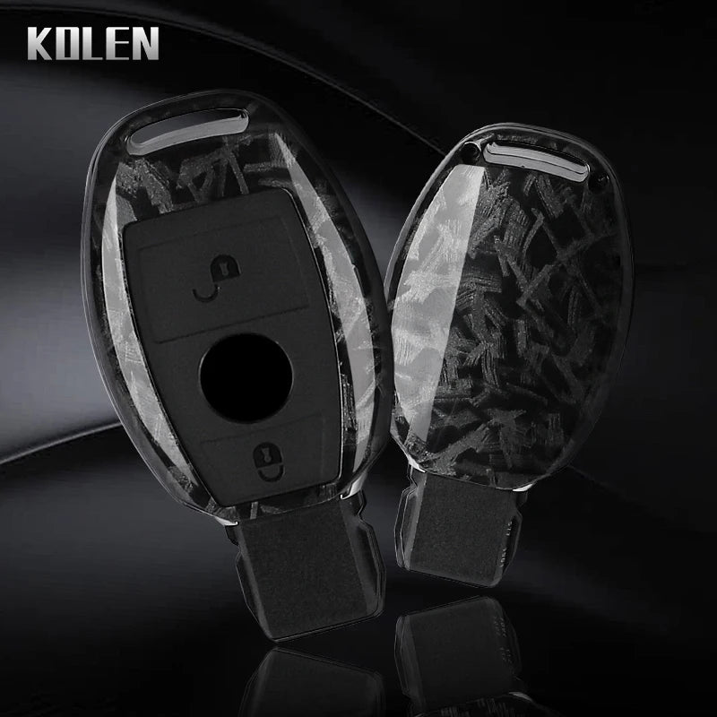 Étui de Protection Clé Mercedes Classe A B C E GLA GLC CLA CLS Fibre de Carbone 2 ou 3 Touches