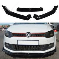Lame Avant VW Polo MK5 6R 6C 2010-2017 Noir Brillant 3 Éléments