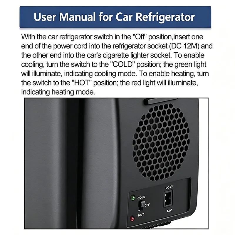 Mini Frigo Voiture 6 L 12 V 220 V Froid et Chaud