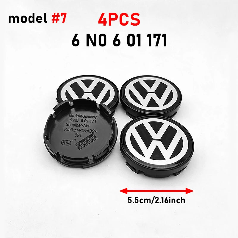 Cache-Moyeux Volkswagen 55 ou 65 mm, Lot de 4, Références 3B7601171, 1J0601171, 5H0601171, Jetta MK5, Passat
