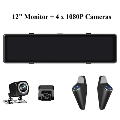 Dashcam Miroir 4 Canaux Écran Tactile ADAS BSD