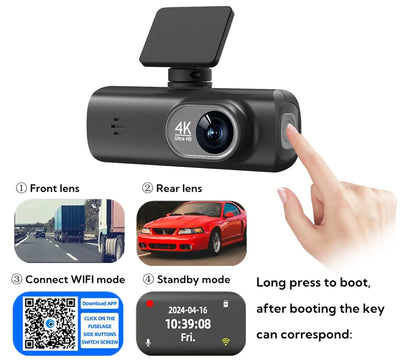 Dashcam Kocam V21 4K GPS Wi-Fi Double Objectif