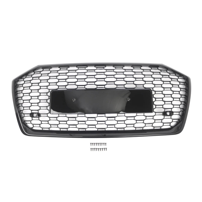 Calandre Audi A6 S6 C8 2019-2023 Style RS6 Nid d'Abeille Noir Brillant