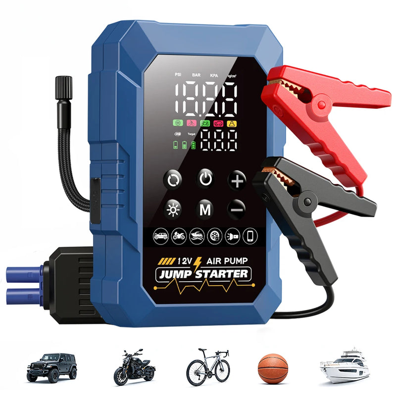 Booster de Batterie Voiture CARSUN 3 en 1 avec Compresseur 150 PSI