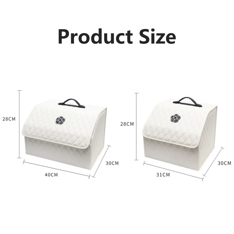 Organisateur de Coffre Voiture Cuir PU Blanc ou Noir