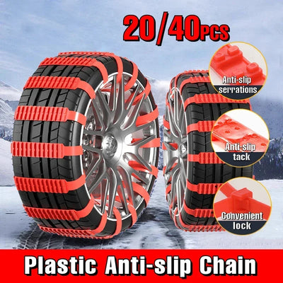 Chaînes à Neige Voiture Universelles 40 Sangles Antidérapantes