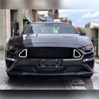 Calandre Ford Mustang 2018-2020 Maille Noire Style GT avec Éclairage LED Intégré