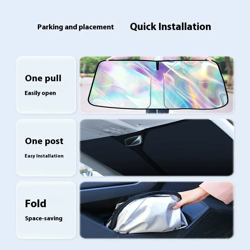 Pare-Soleil Pare-Brise Renault Mégane 2 3 4 Parapluie Pliable Anti-UV Argent ou Holographique