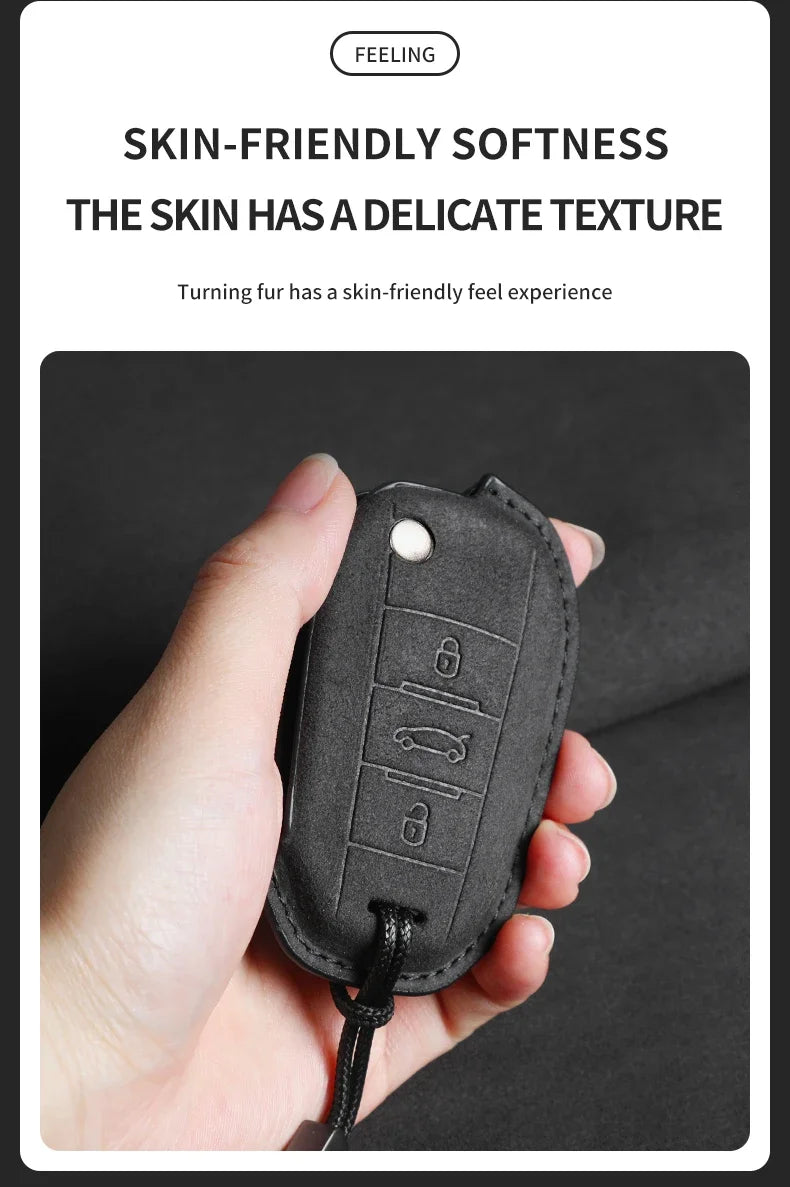 Coque de Clé Peugeot Citroën Suédine Clé Repliable ou Fixe 3 Touches