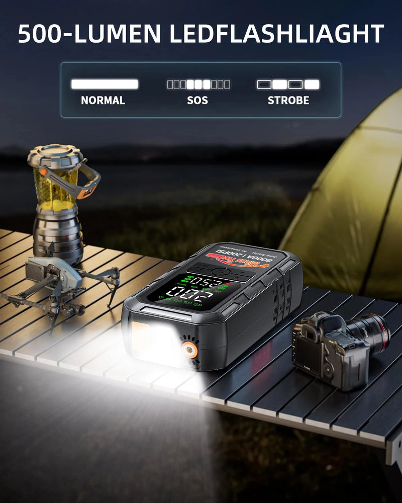 Booster de Batterie Voiture 8000A avec Compresseur 200 PSI
