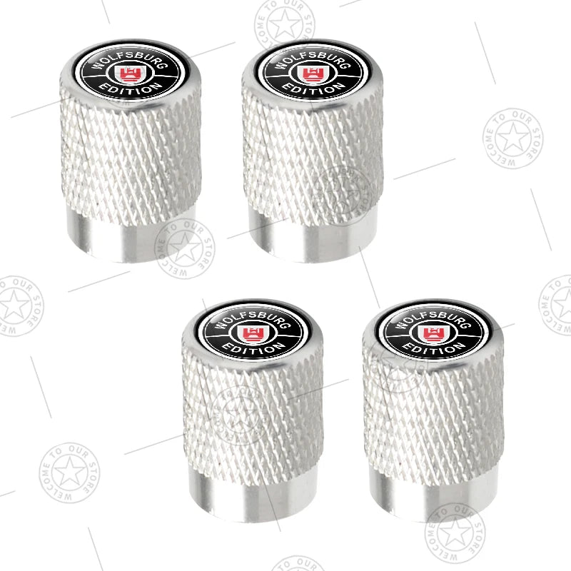 Bouchons de Valve Volkswagen Golf Polo Passat Aluminium Wolfsburg — vue de face