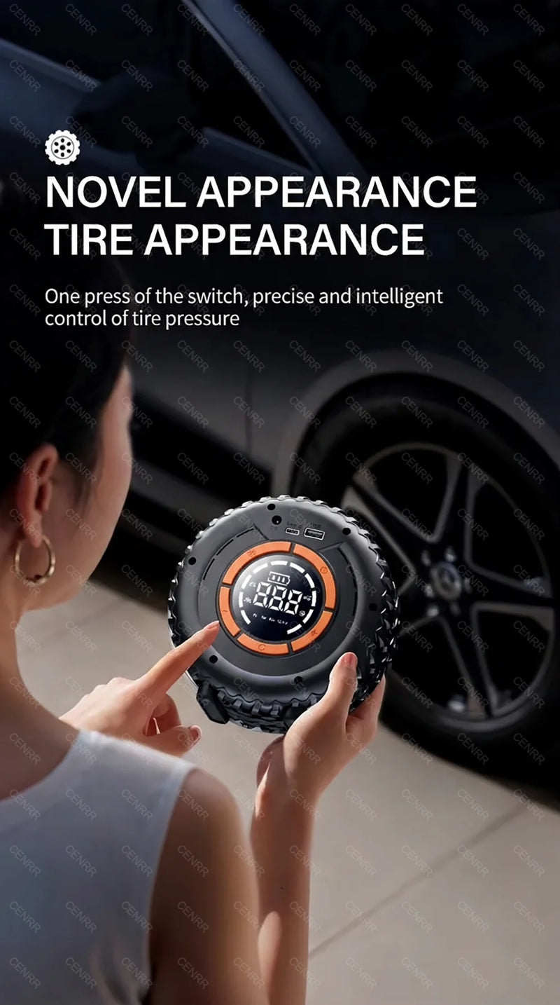 Gonfleur de Pneu Sans Fil CENRR Design Roue Écran Numérique