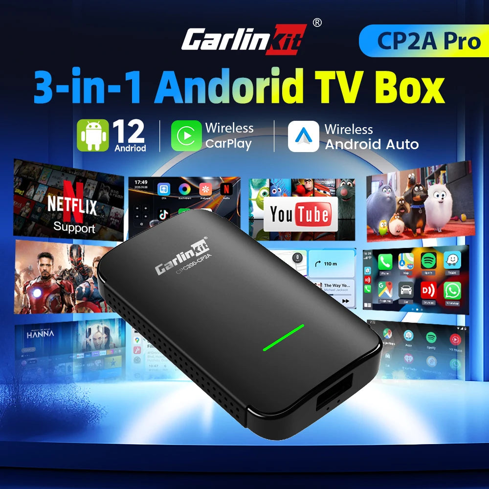 Boîtier CarPlay CarlinKit CP2A Pro Sans Fil Android Auto Wi-Fi 5 GHz