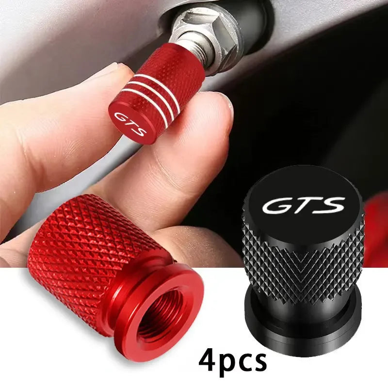Bouchons de Valve Porsche GTS Lot de 4 en Métal Coloré pour Cayenne Cayman Panamera Macan 911 718