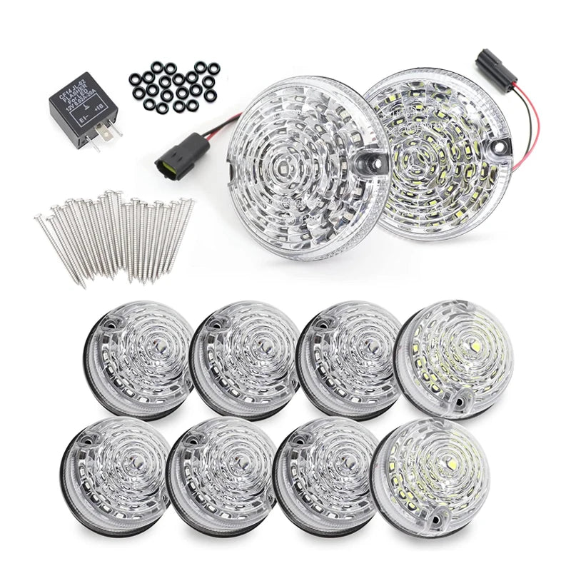 Kit Feux Arrière LED Land Rover Defender 90 110 1983-2016 Lentille Transparente