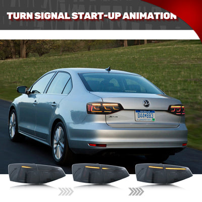 Feux Arrière LED Volkswagen Jetta 2015-2018 Noir Séquentiel