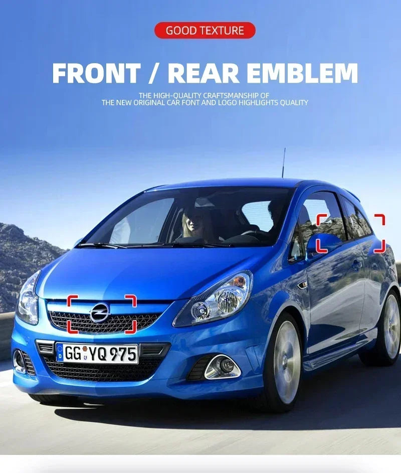 Emblème Logo Opel 145 mm en ABS Noir ou Argent pour l'Avant et l'Arrière Astra Insignia Corsa Zafira