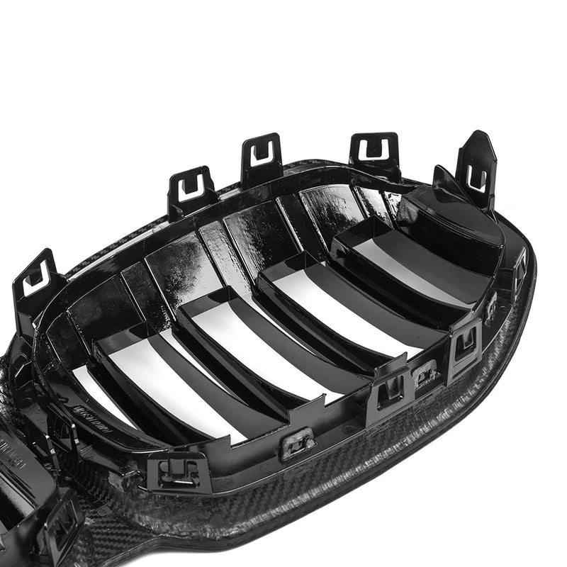 Calandre Avant en Carbone Sec BMW Série 1 F40 2021+ Double Barre Noir Brillant